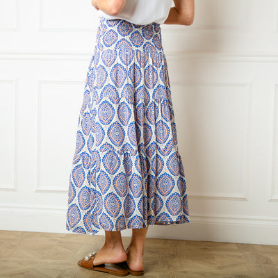 Flora Stamp Tiered Skirt